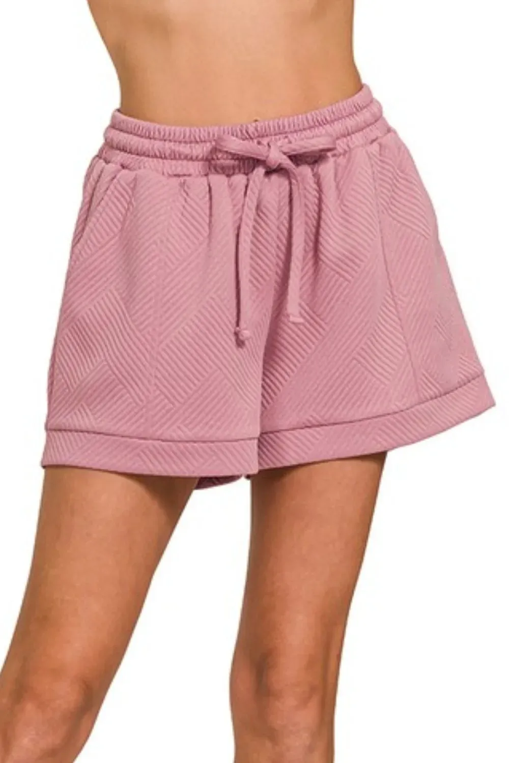 Textured Knit Jacquard Drawstring Shorts sold by Skemo product image thumbnail 3
