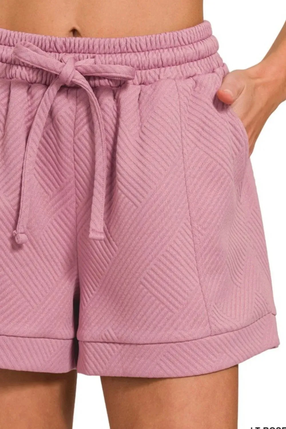 Textured Knit Jacquard Drawstring Shorts sold by Skemo product image thumbnail 4