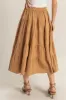 Double Gauze Tiered Midi Skirt with Pockets sold by Skemo