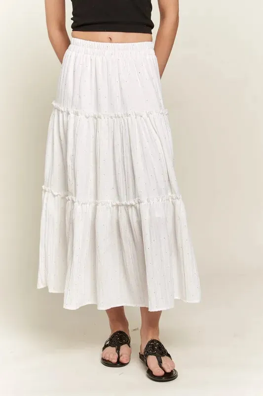 Rhinestone Accent Tiered Skirt sold by Skemo