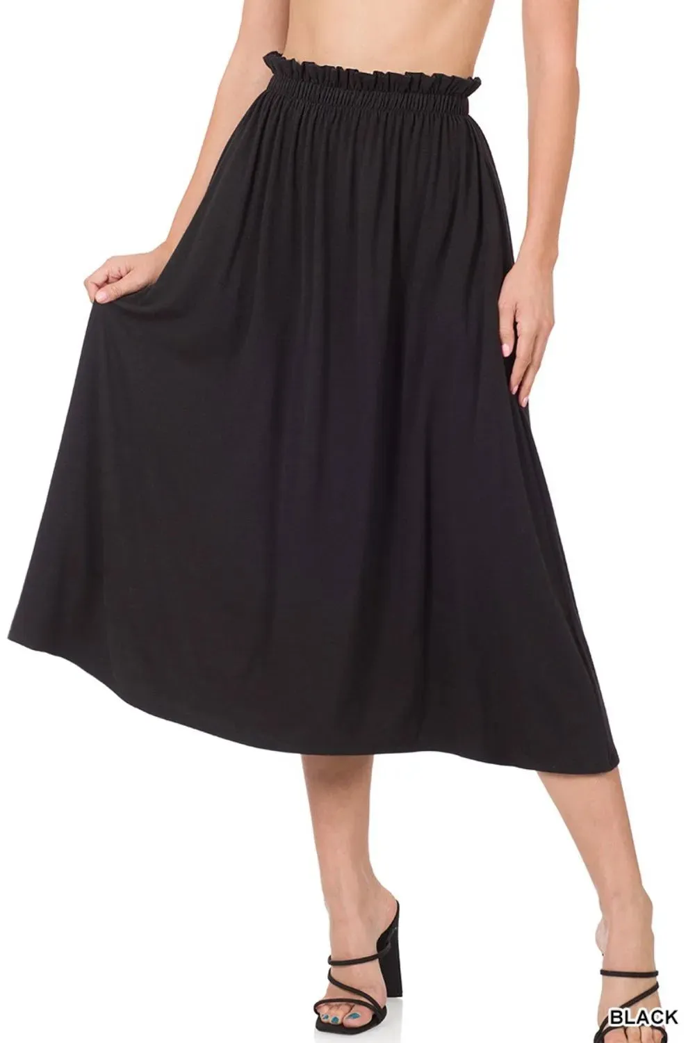 Paperbag Waist Midi Skirt With Pockets sold by Skemo product image thumbnail 2