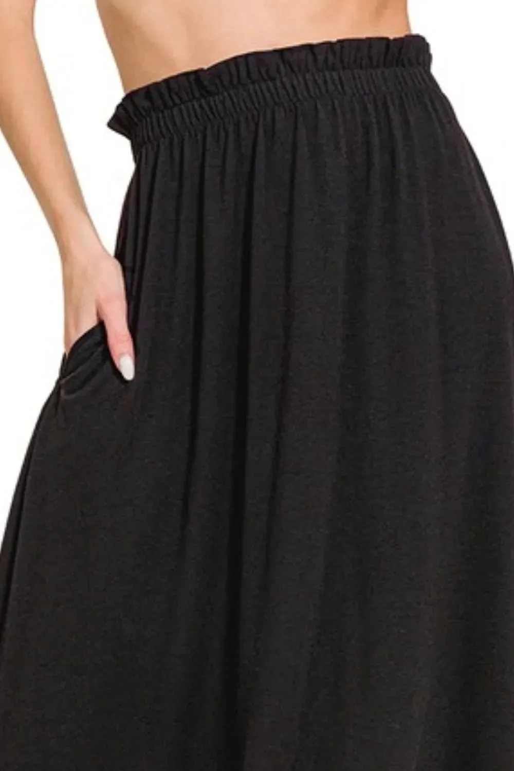 Paperbag Waist Midi Skirt With Pockets sold by Skemo product image thumbnail 3