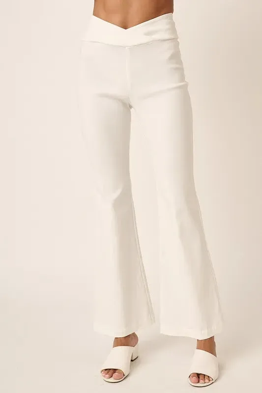 Surplice V Waist Flare Pants sold by Skemo