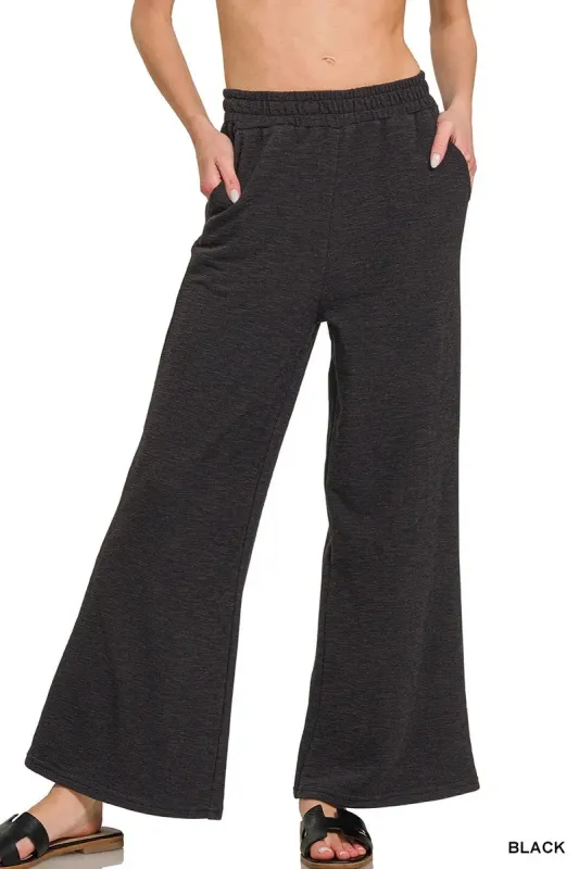 Cotton Slub Wide Leg Pants sold by Skemo