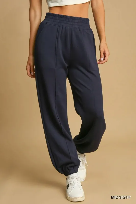 Drawstring Jogger Pants with Front Seam Detail sold by Skemo