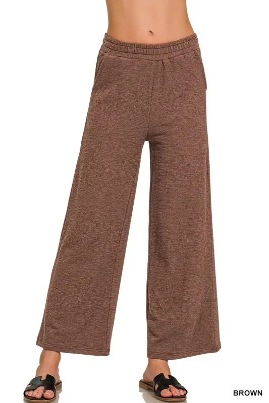 Cotton Slub Wide Leg Pants sold by Skemo