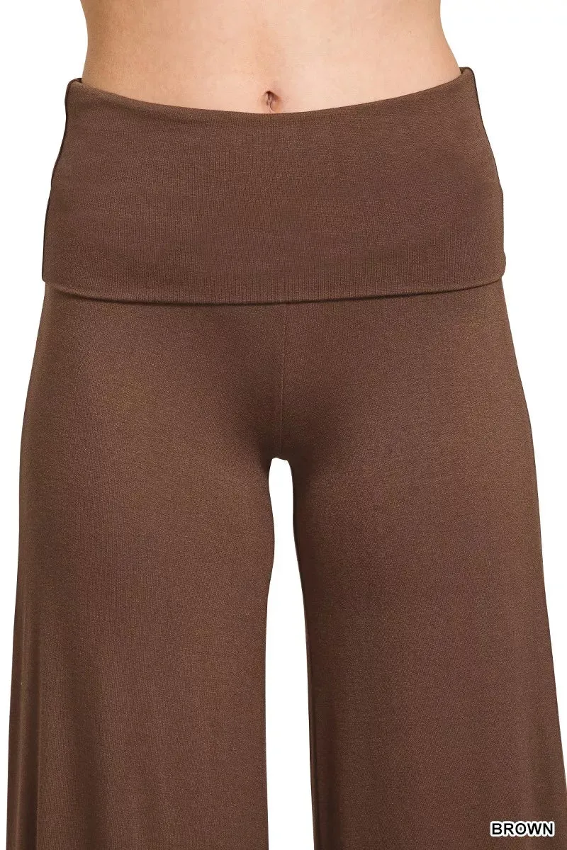 Fold Over Waist Comfy Wide Leg Pants sold by Skemo product image thumbnail 3