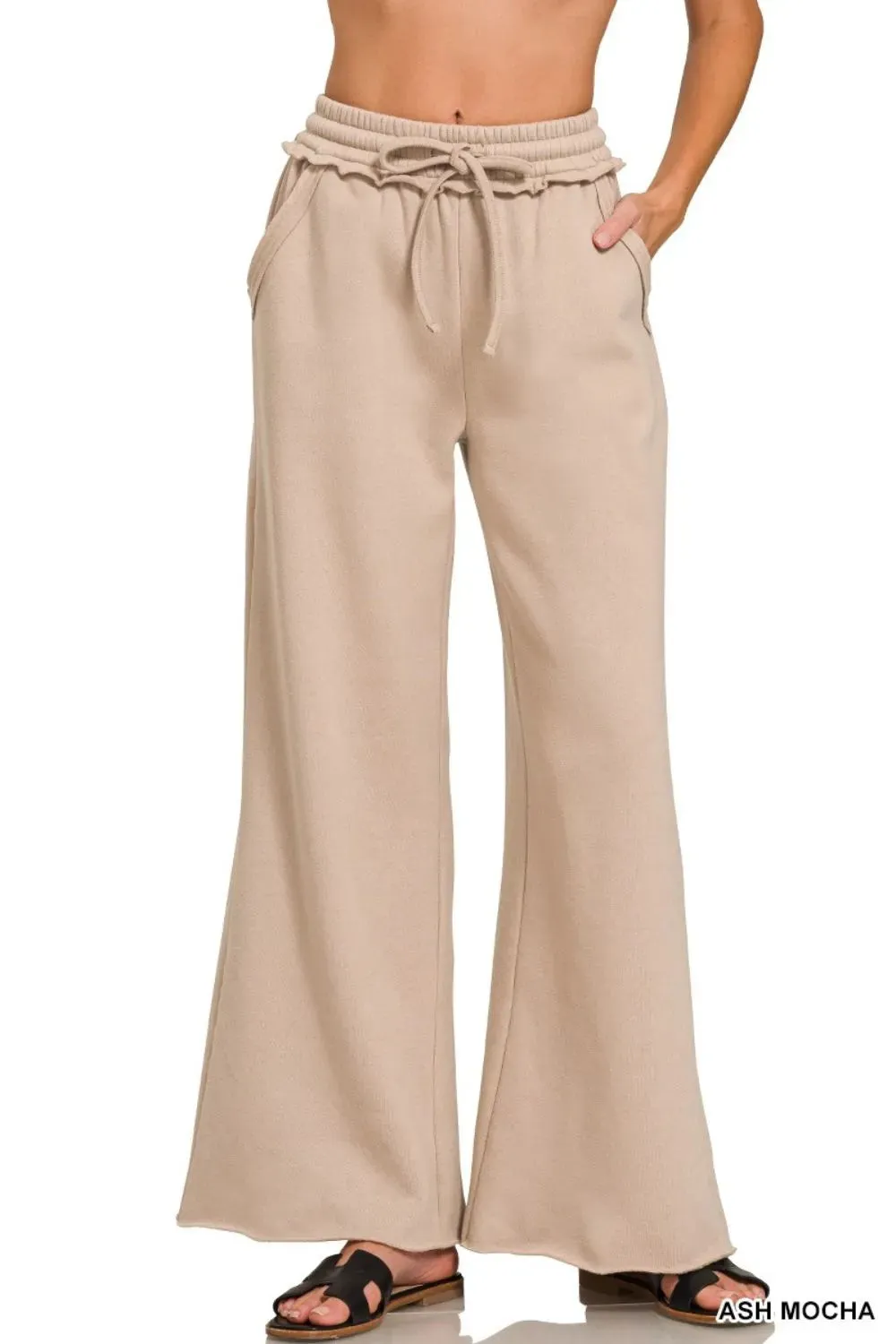 Fleece Exposed Seam Wide Leg Sweatpants sold by Skemo product image thumbnail 2