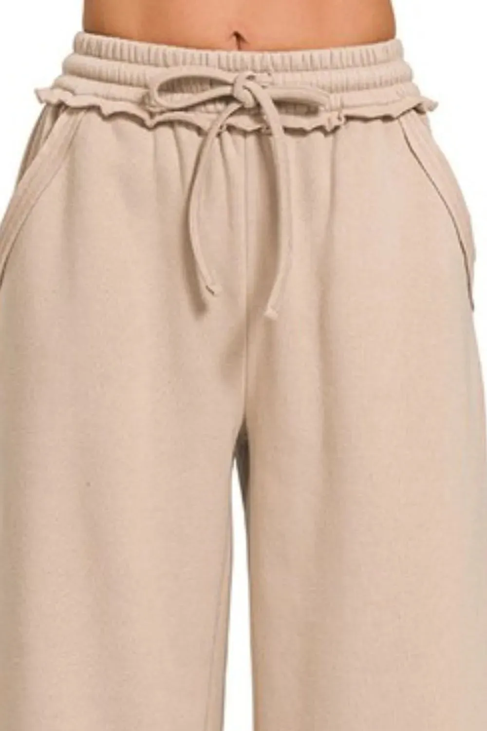 Fleece Exposed Seam Wide Leg Sweatpants sold by Skemo product image thumbnail 3