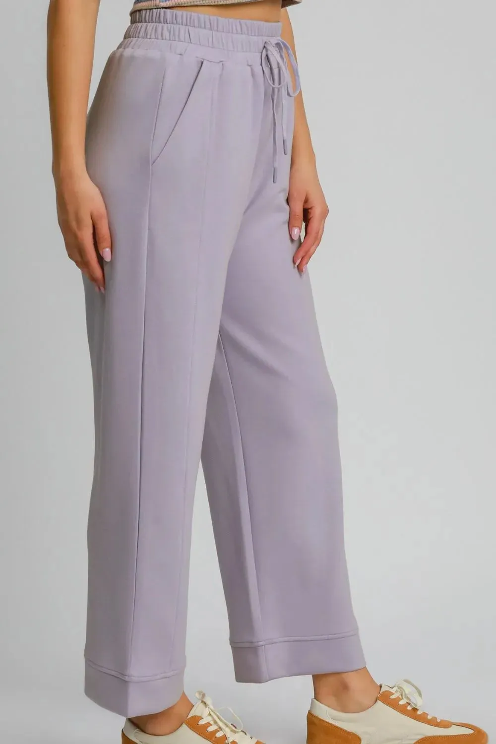 Drawstring Elastic Waist Wide Leg Pants sold by Skemo product image thumbnail 3