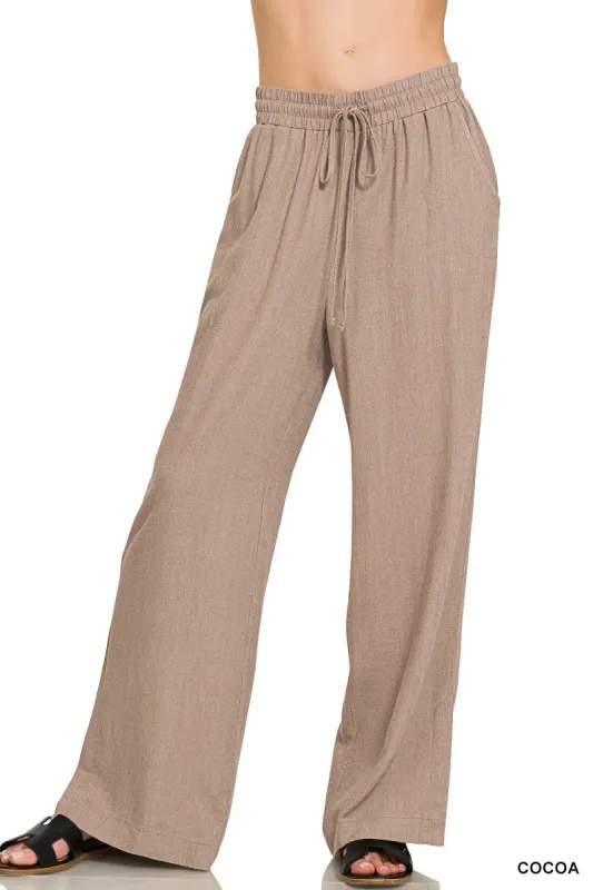 Linen Drawstring Pants sold by Skemo