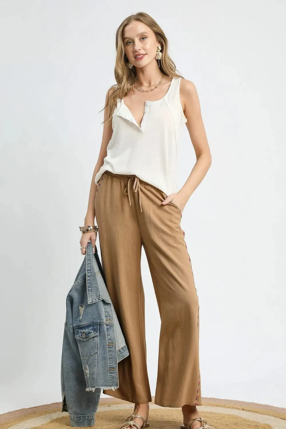 Wide Leg Drawstring Pants sold by Skemo product image thumbnail 4