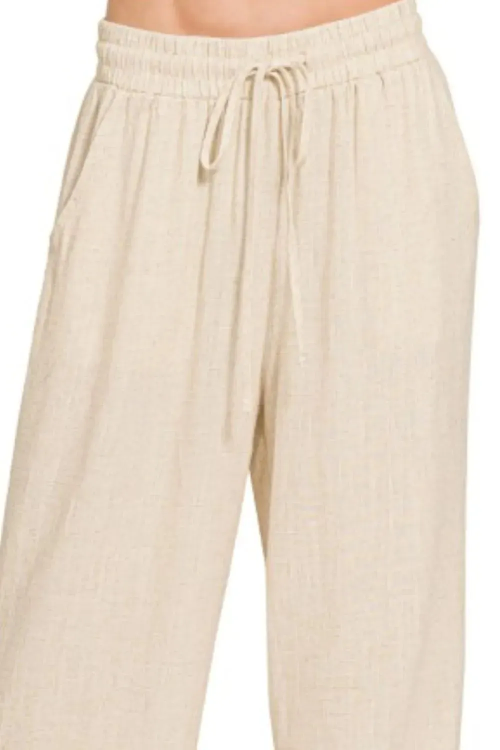 Linen Drawstring Pants sold by Skemo product image thumbnail 2