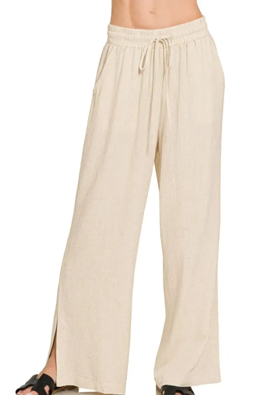 Linen Drawstring Pants sold by Skemo