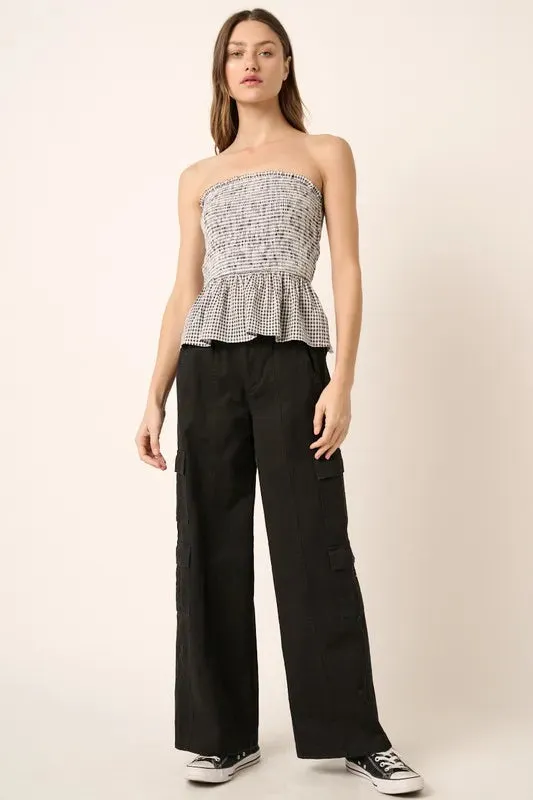 Low Rise Elastic Cover Waistband Cargo Pants sold by Skemo product image thumbnail 4