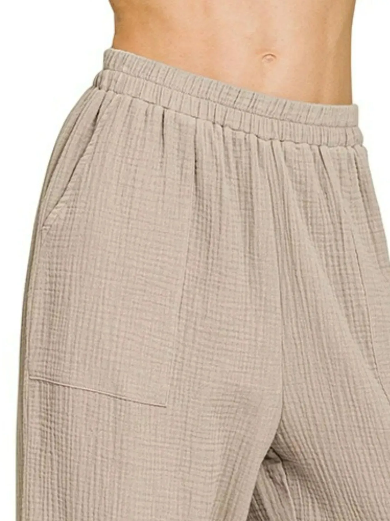 Double Gauze Elastic Band Pants sold by Skemo product image thumbnail 3