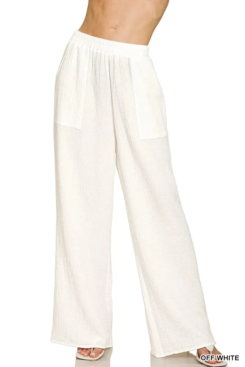 Double Gauze Elastic Band Pants sold by Skemo product image thumbnail 2