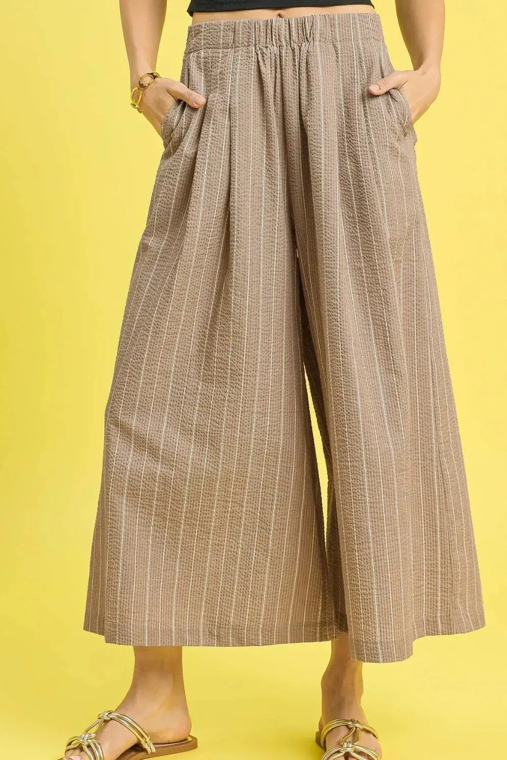 Pinstripe Crop Palazzo Pants sold by Skemo