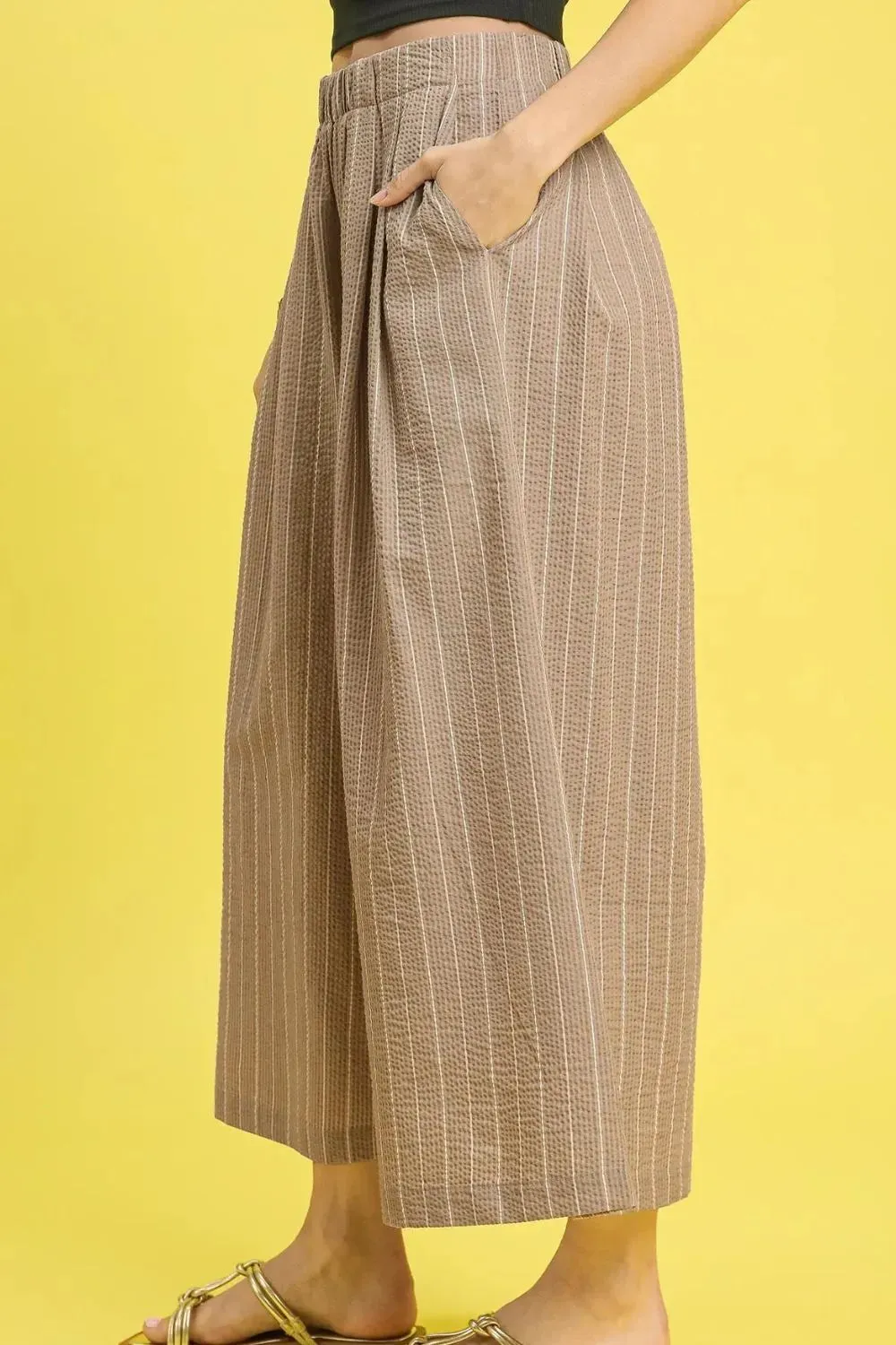 Pinstripe Crop Palazzo Pants sold by Skemo product image thumbnail 2
