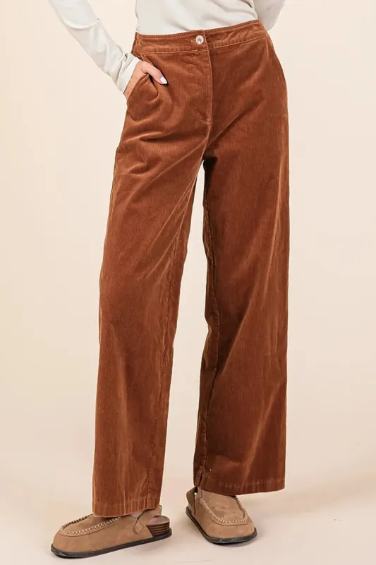 Corduroy Back Elastic Waist Pants sold by Skemo