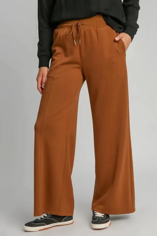 Drawstring Wide Leg Pants with Pockets sold by Skemo