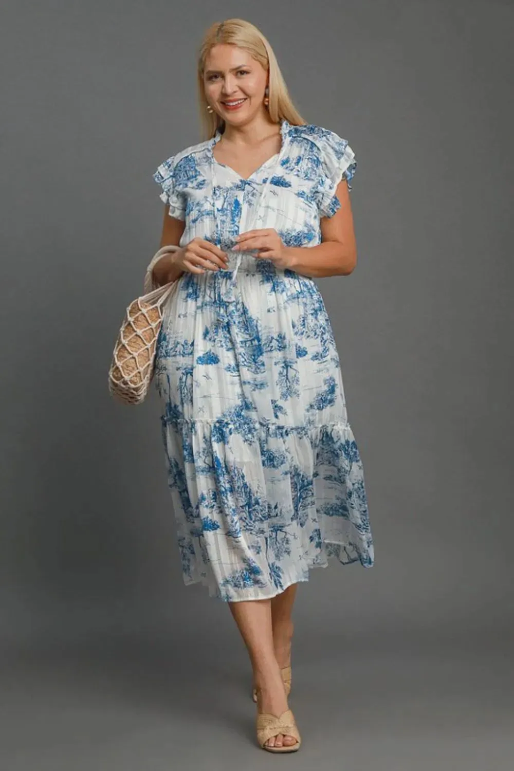 Two Tone Landscape Print Midi Dress sold by Skemo product image thumbnail 2