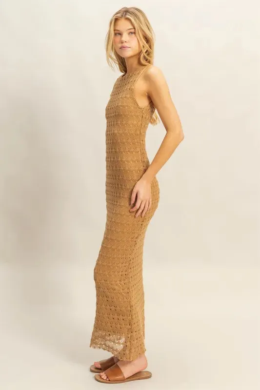 Sleeveless Crochet Open Back Maxi Dress sold by Skemo product image thumbnail 2