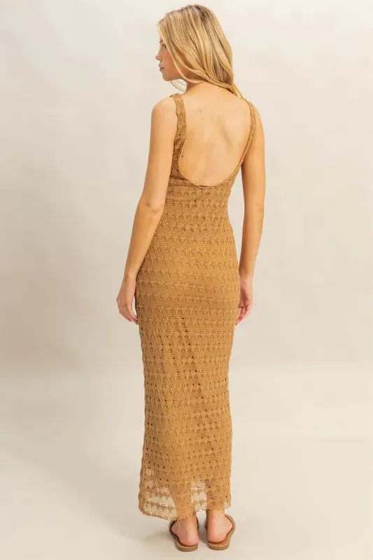 Sleeveless Crochet Open Back Maxi Dress sold by Skemo product image thumbnail 3
