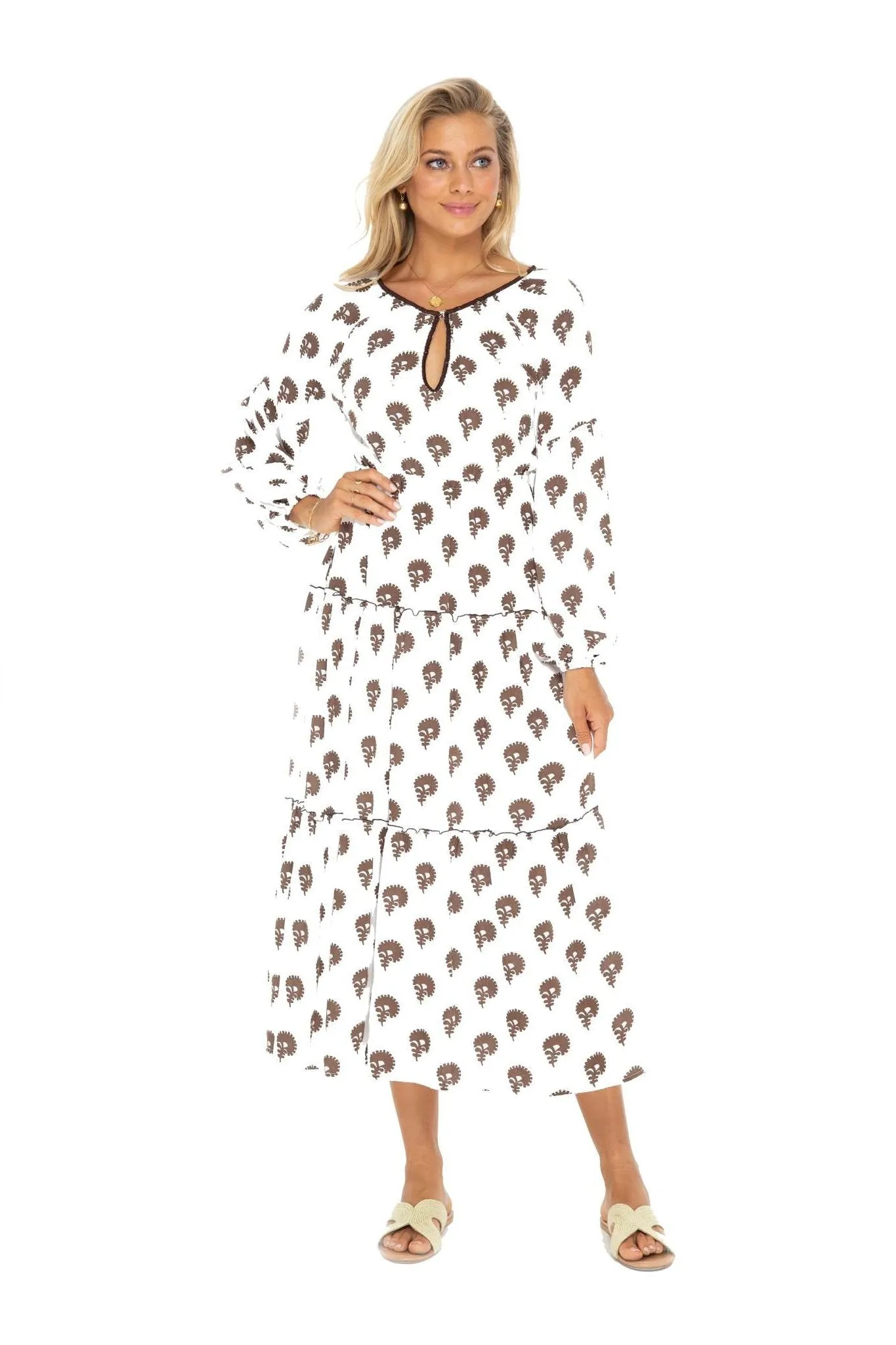 Indian Flower Lisbon Long Dress sold by Skemo product image thumbnail 3