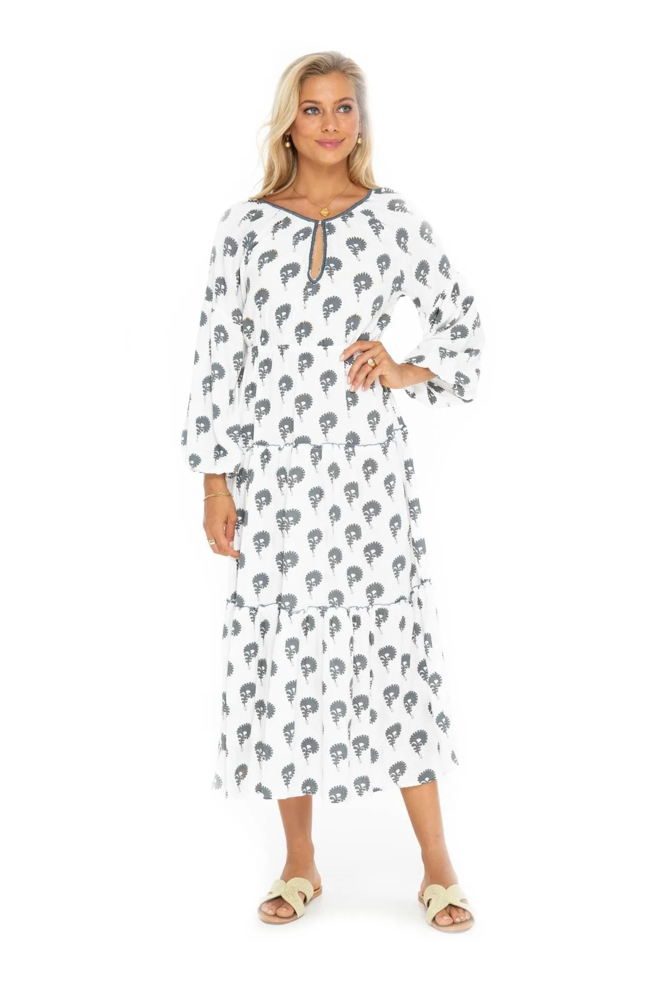 Indian Flower Lisbon Long Dress sold by Skemo product image thumbnail 5