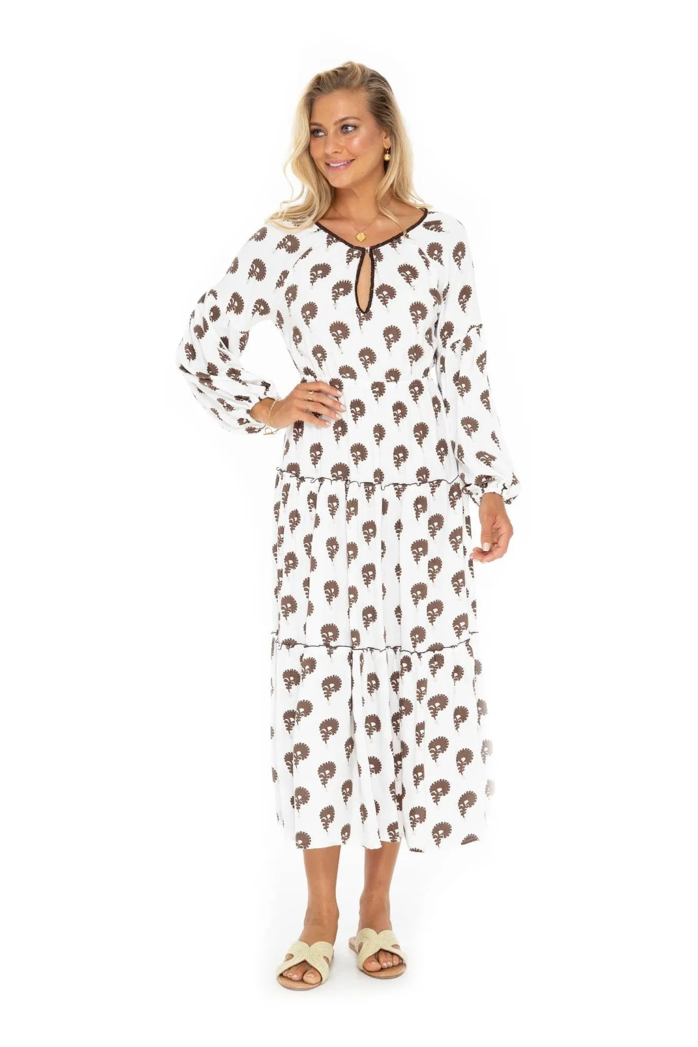 Indian Flower Lisbon Long Dress sold by Skemo product image thumbnail 2