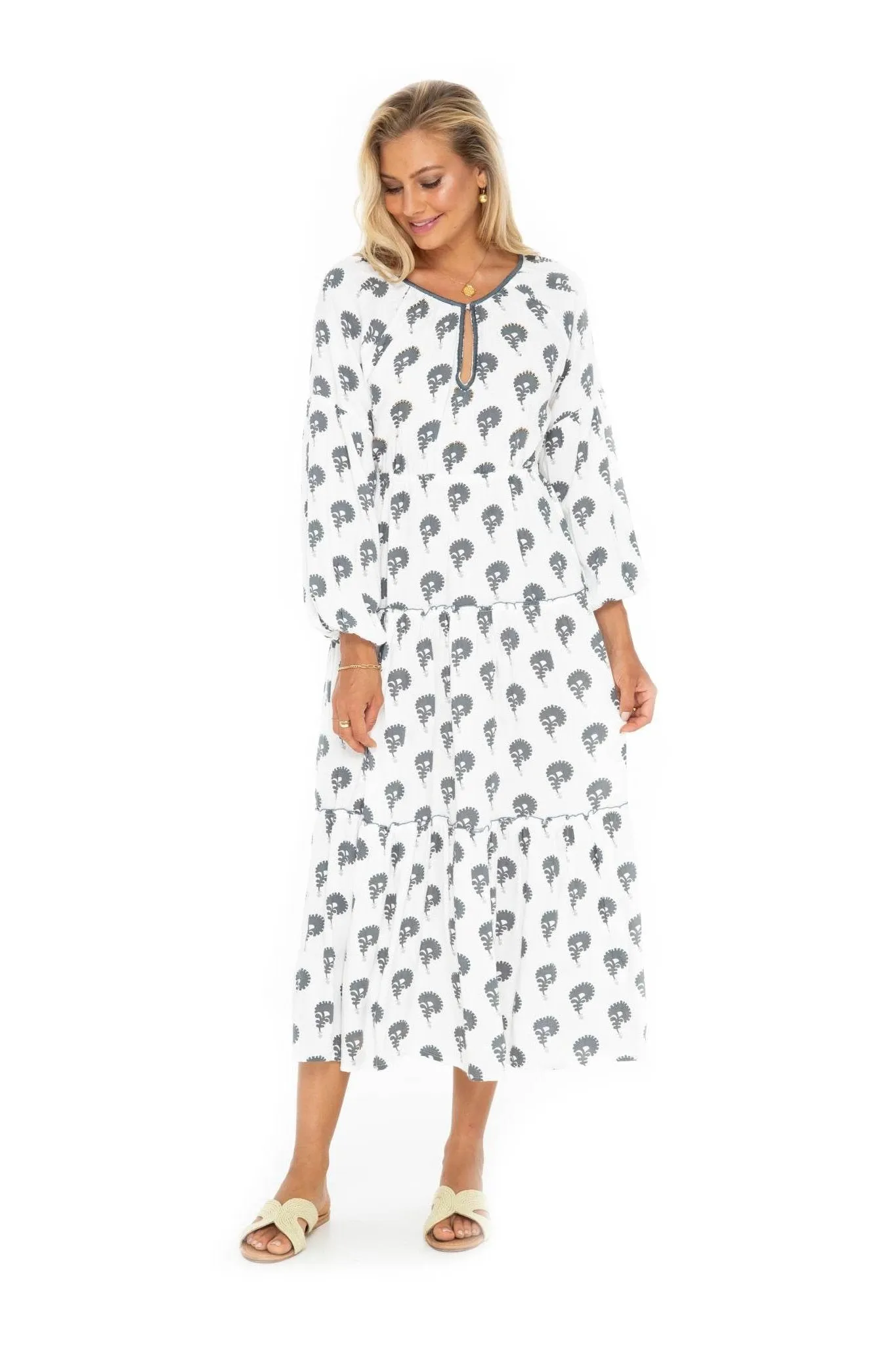 Indian Flower Lisbon Long Dress sold by Skemo product image thumbnail 4