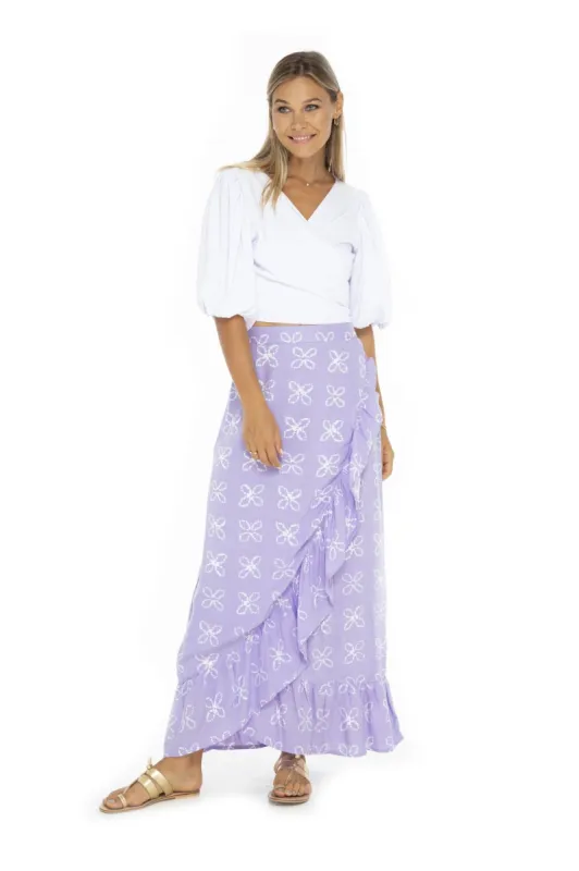 Shibori Long Wrap Skirt sold by Skemo