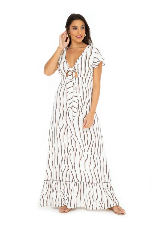 Tigra Tie Long Dress sold by Skemo