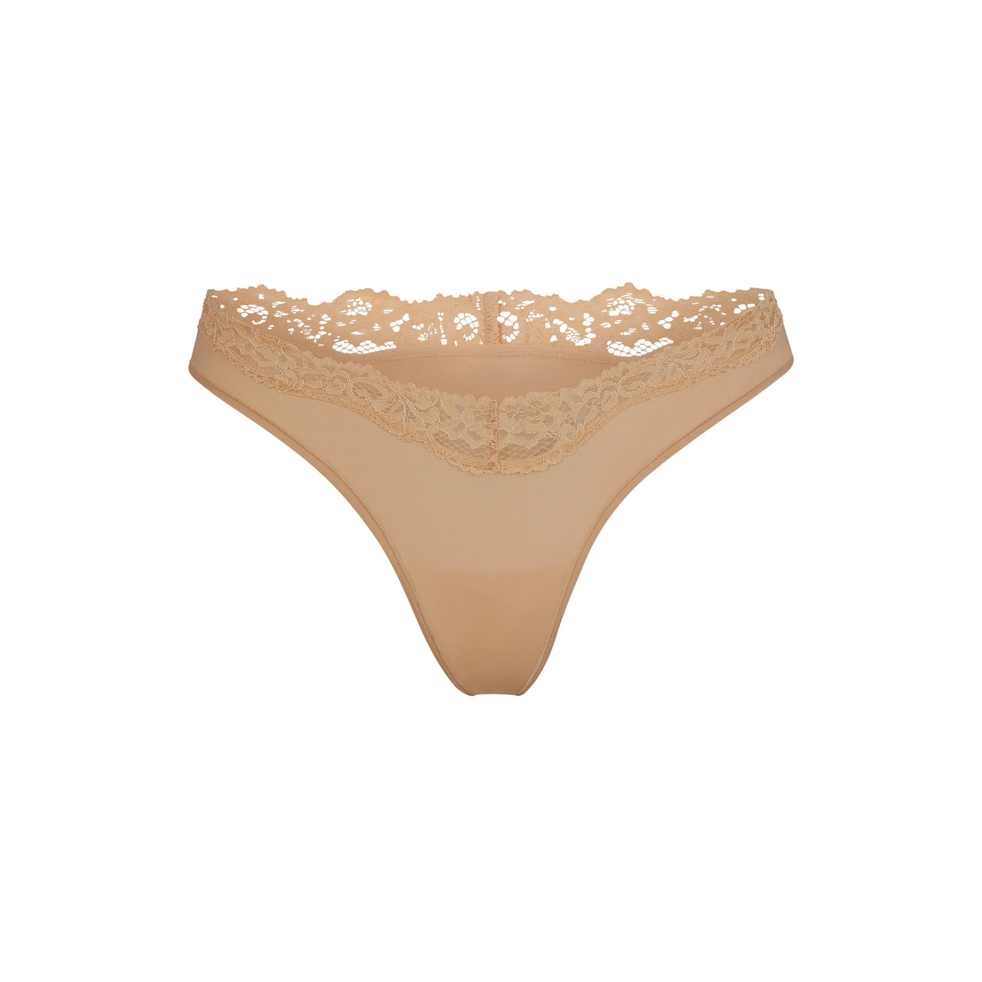FITS EVERYBODY LACE DIPPED THONG | CLAY sold by SKIMS