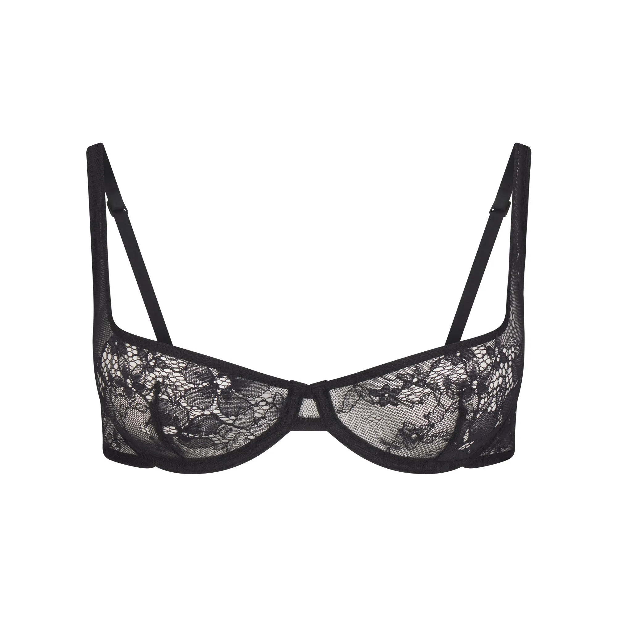 ULTRA FINE LACE SKIMPY SCOOP BRA | ONYX sold by SKIMS