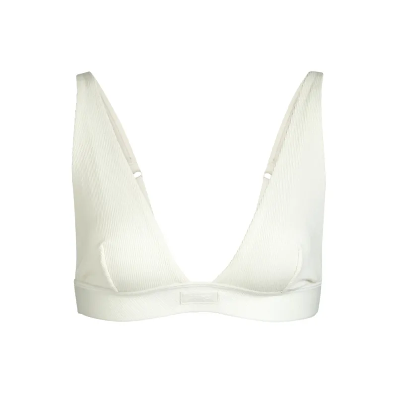 COTTON RIB PLUNGE BRALETTE | BONE sold by SKIMS