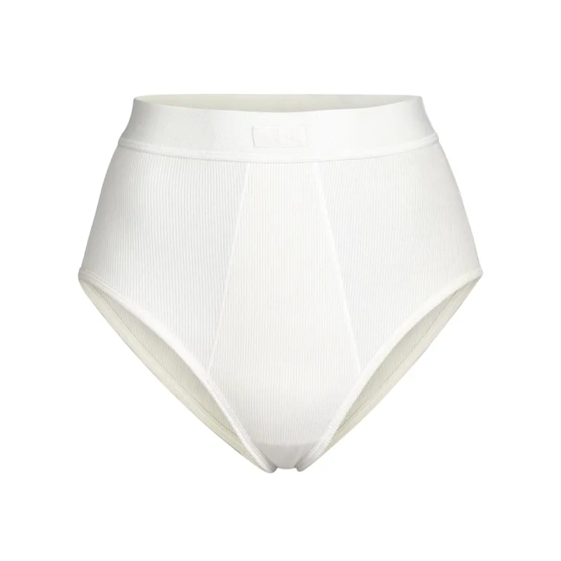 COTTON RIB HIGH-WAISTED BRIEF | BONE made by SKIMS
