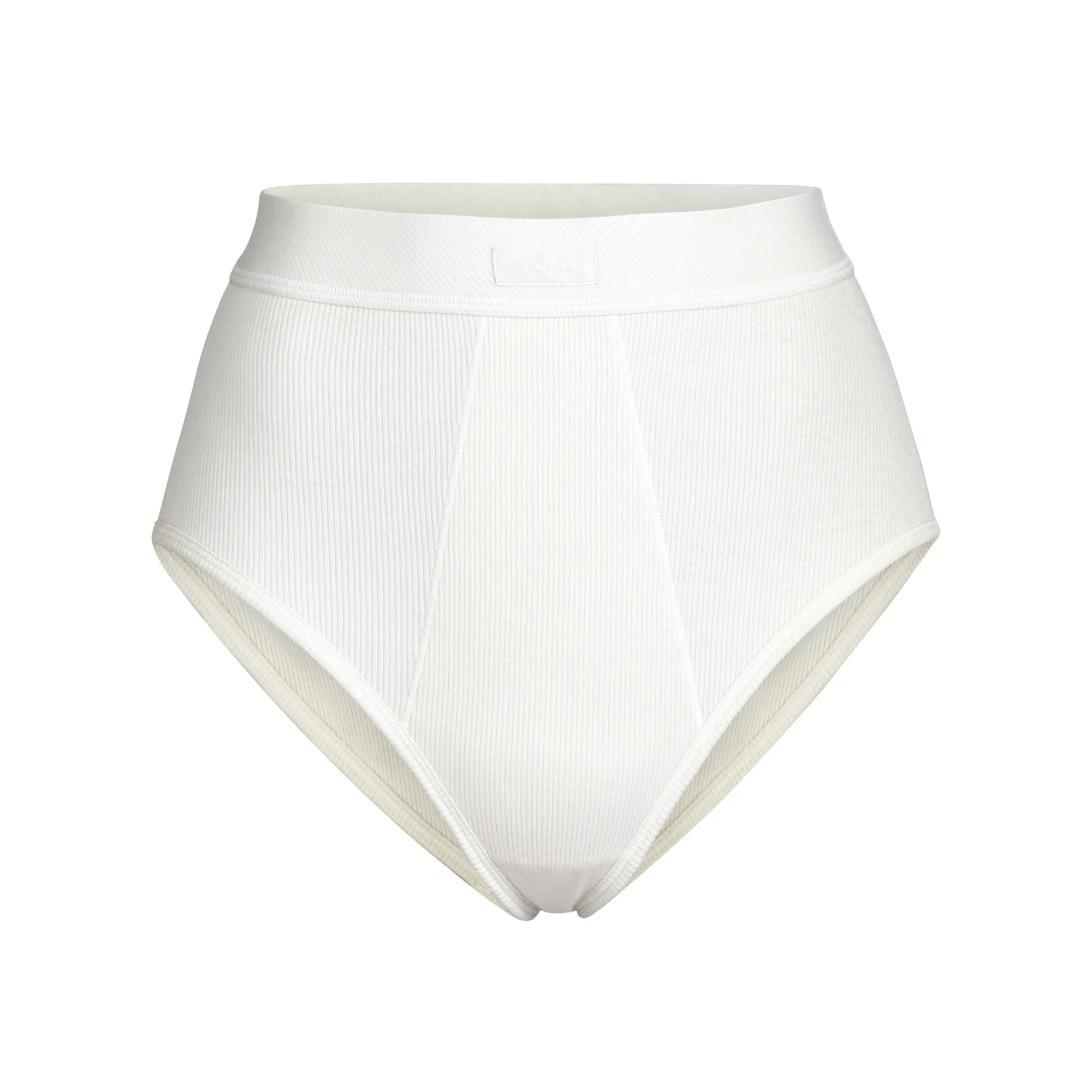 COTTON RIB HIGH-WAISTED BRIEF | BONE sold by SKIMS
