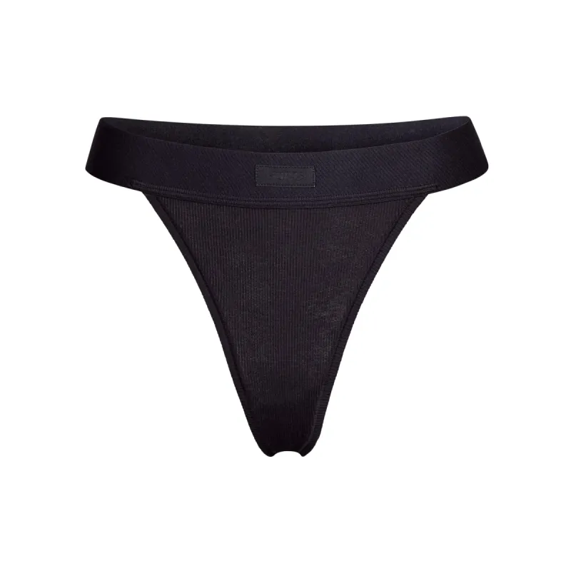 COTTON RIB THONG | SOOT sold by SKIMS