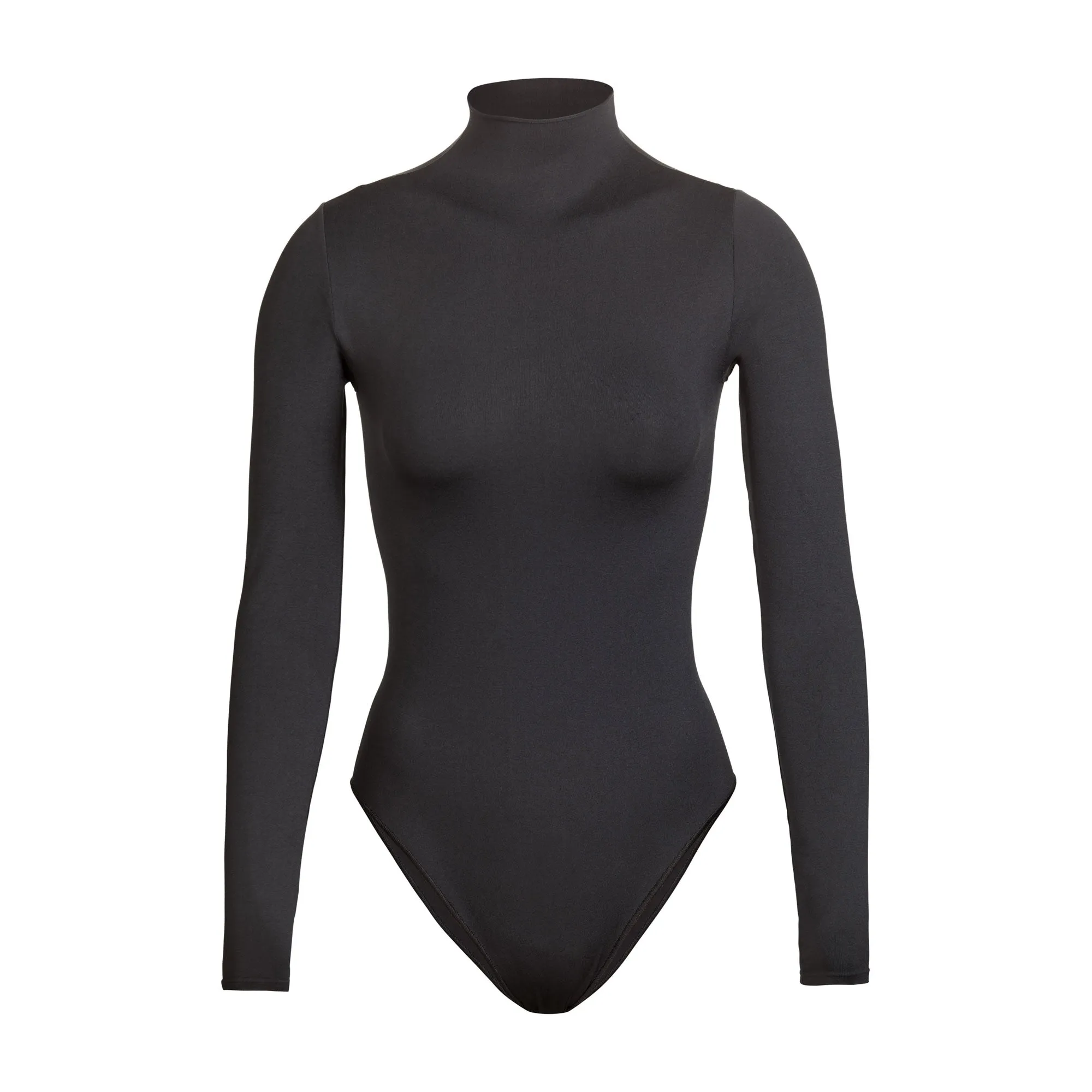 ESSENTIAL MOCK NECK LONG SLEEVE BODYSUIT | ONYX sold by SKIMS