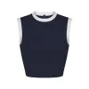 SOFT LOUNGE RINGER CROPPED TANK | NAVY sold by SKIMS