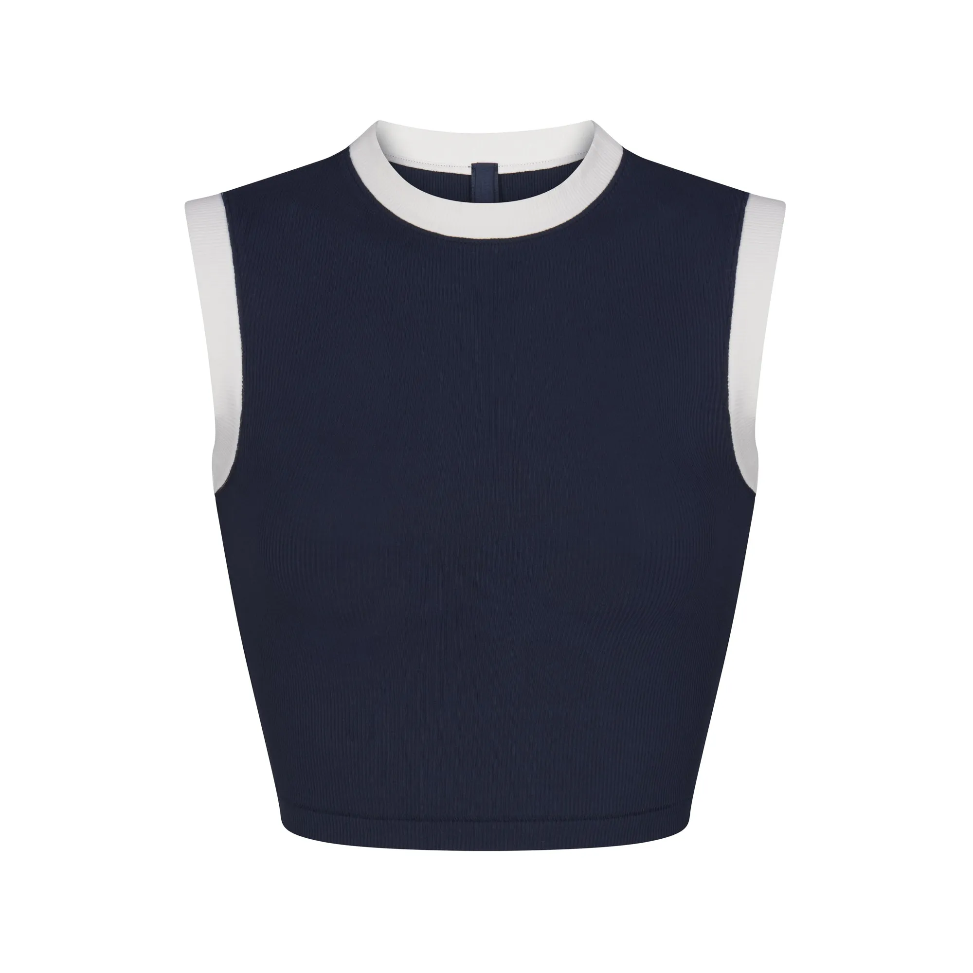 SOFT LOUNGE RINGER CROPPED TANK | NAVY sold by SKIMS