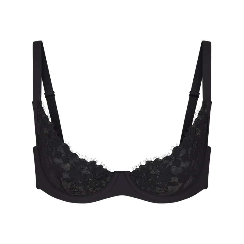SKIMS LACE UNLINED SCOOP BRA | ONYX sold by SKIMS