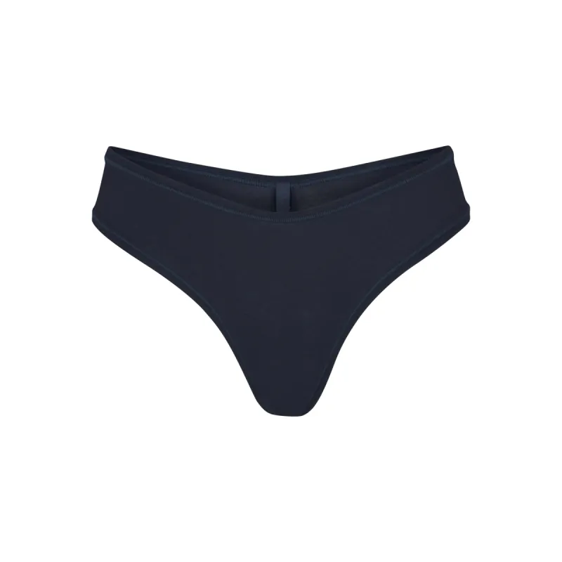 COTTON JERSEY DIPPED THONG | NAVY sold by SKIMS