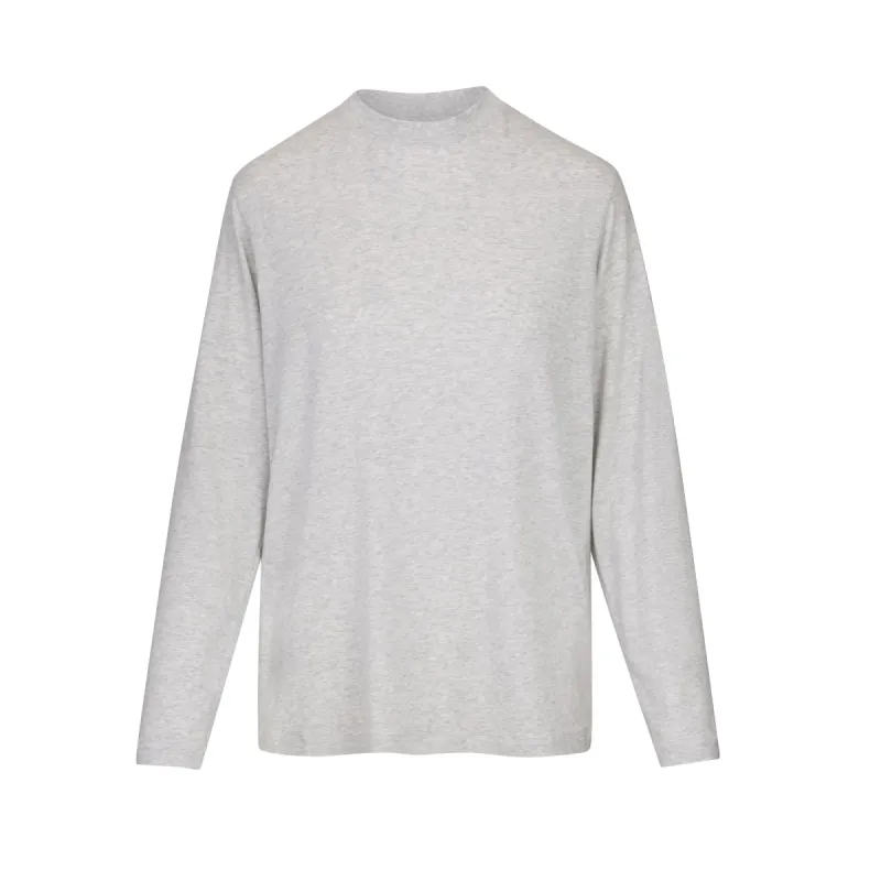 BOYFRIEND LONG SLEEVE T-SHIRT | LIGHT HEATHER GREY sold by SKIMS