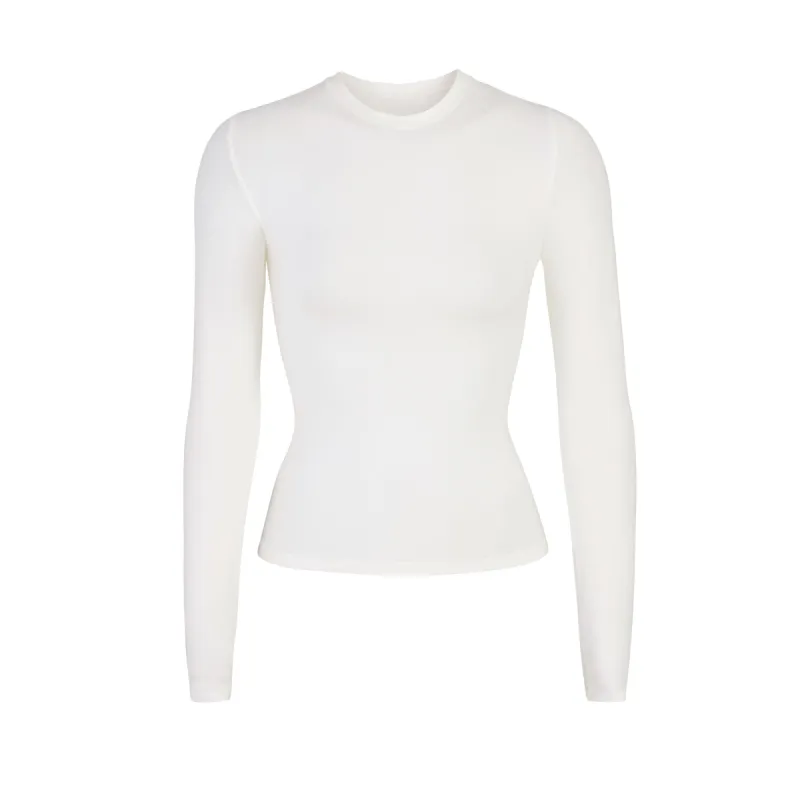 COTTON JERSEY LONG SLEEVE T-SHIRT | MARBLE sold by SKIMS