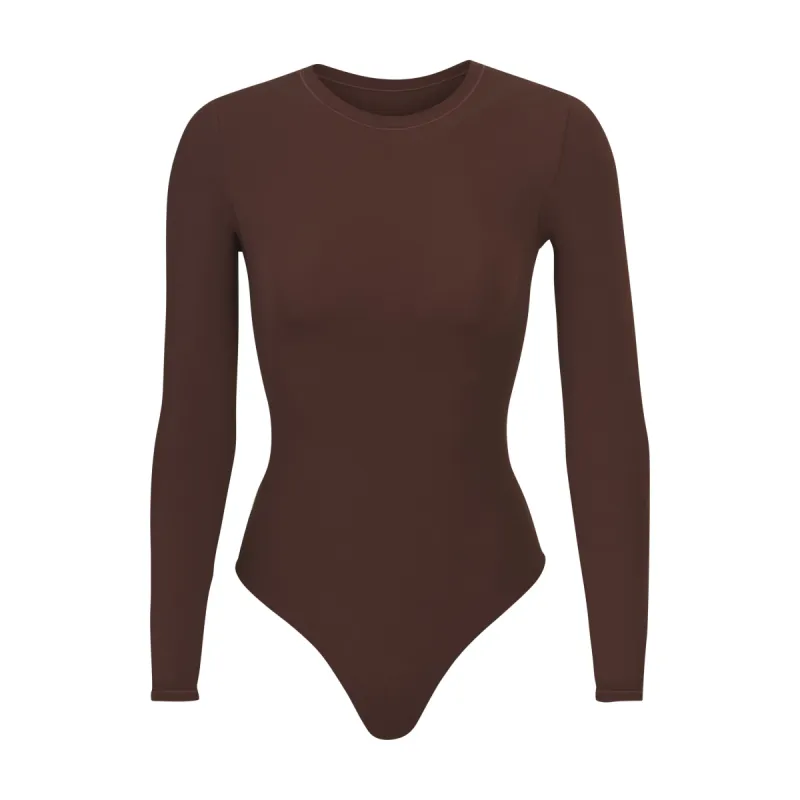 FITS EVERYBODY LONG SLEEVE CREW NECK BODYSUIT | COCOA sold by SKIMS