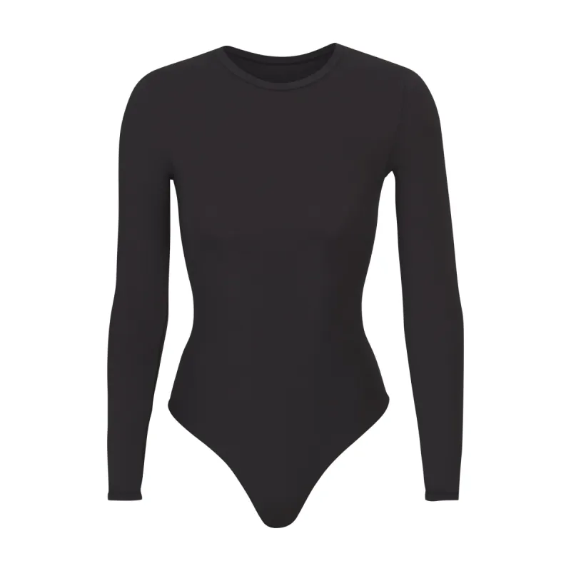 FITS EVERYBODY LONG SLEEVE CREW NECK BODYSUIT | ONYX sold by SKIMS