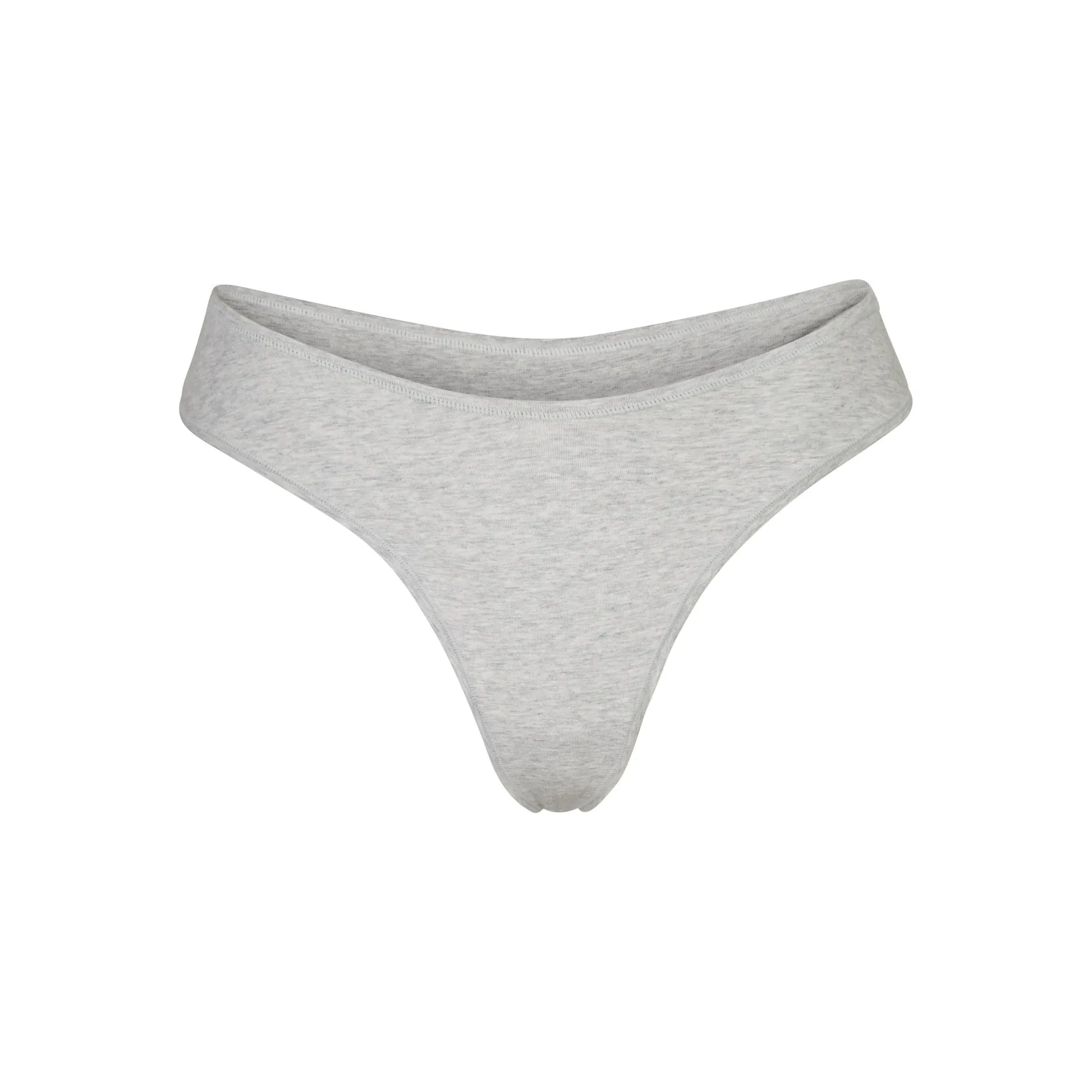 COTTON JERSEY DIPPED THONG | LIGHT HEATHER GREY sold by SKIMS